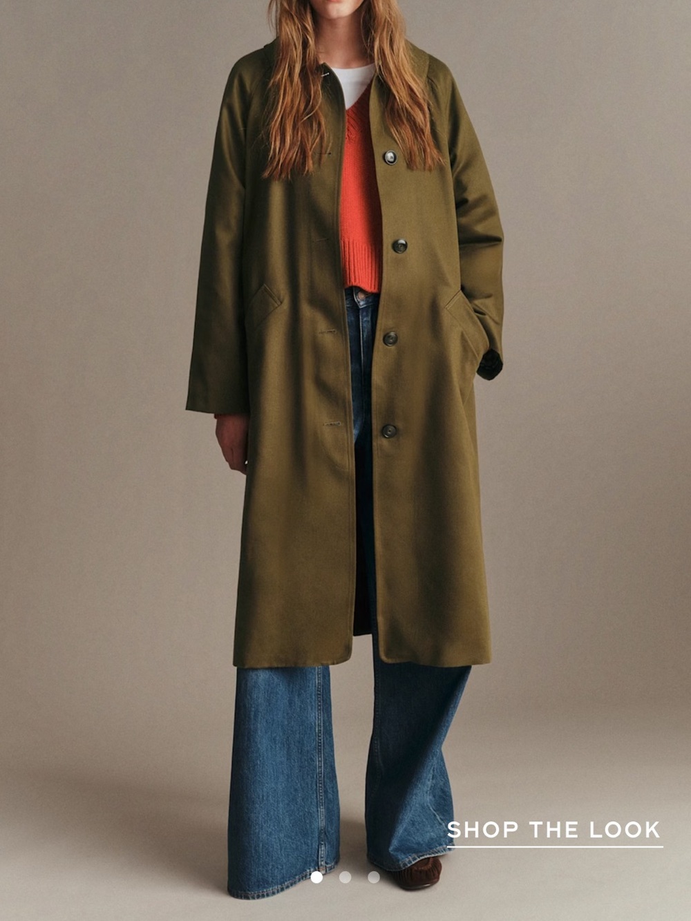 Sézane Clyde coat - dark green - size 38